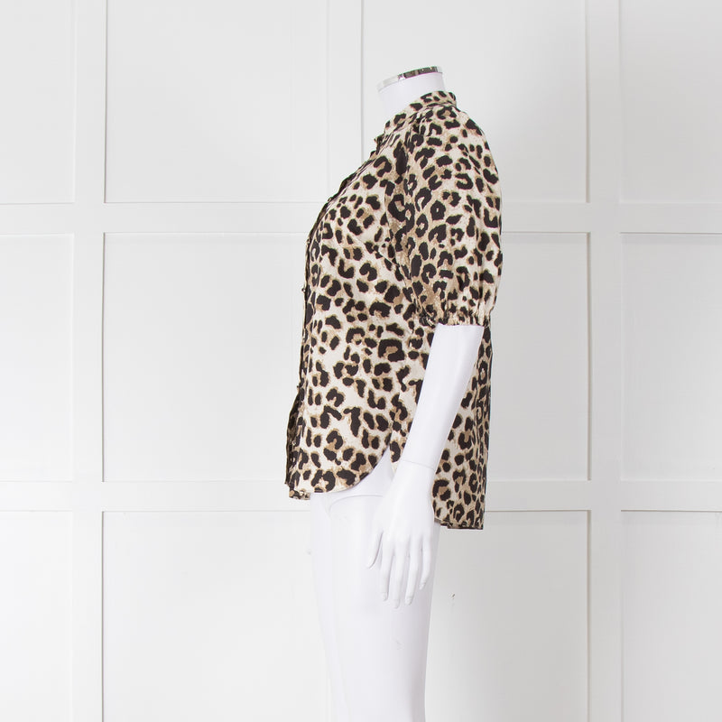 Second Female Leopard Print Short Sleeve Blouse