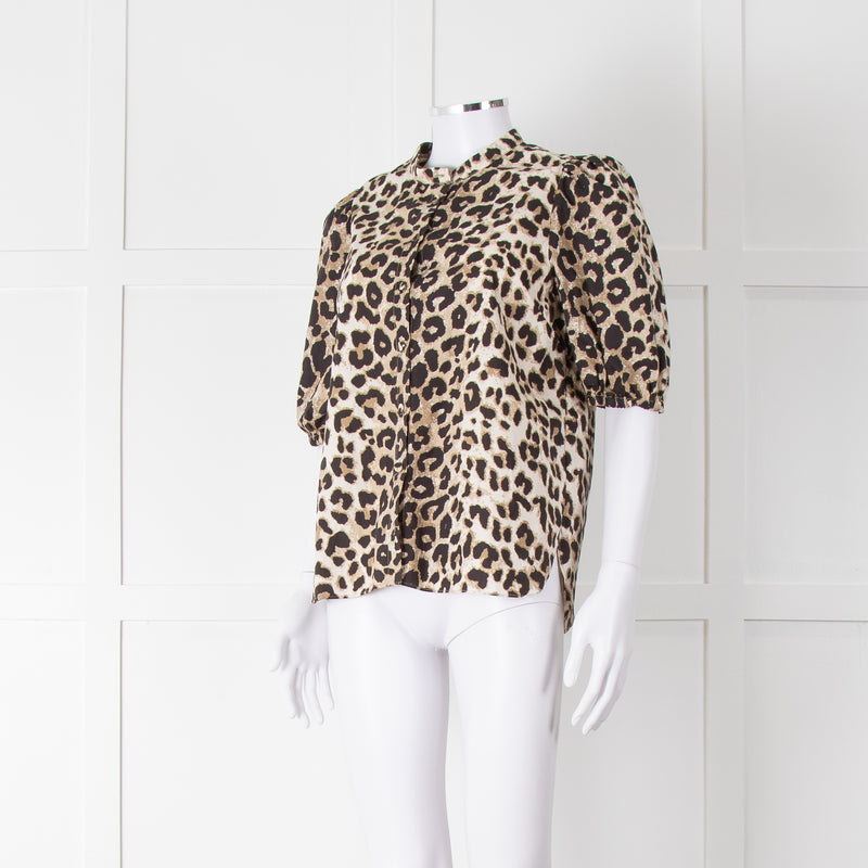 Second Female Leopard Print Short Sleeve Blouse