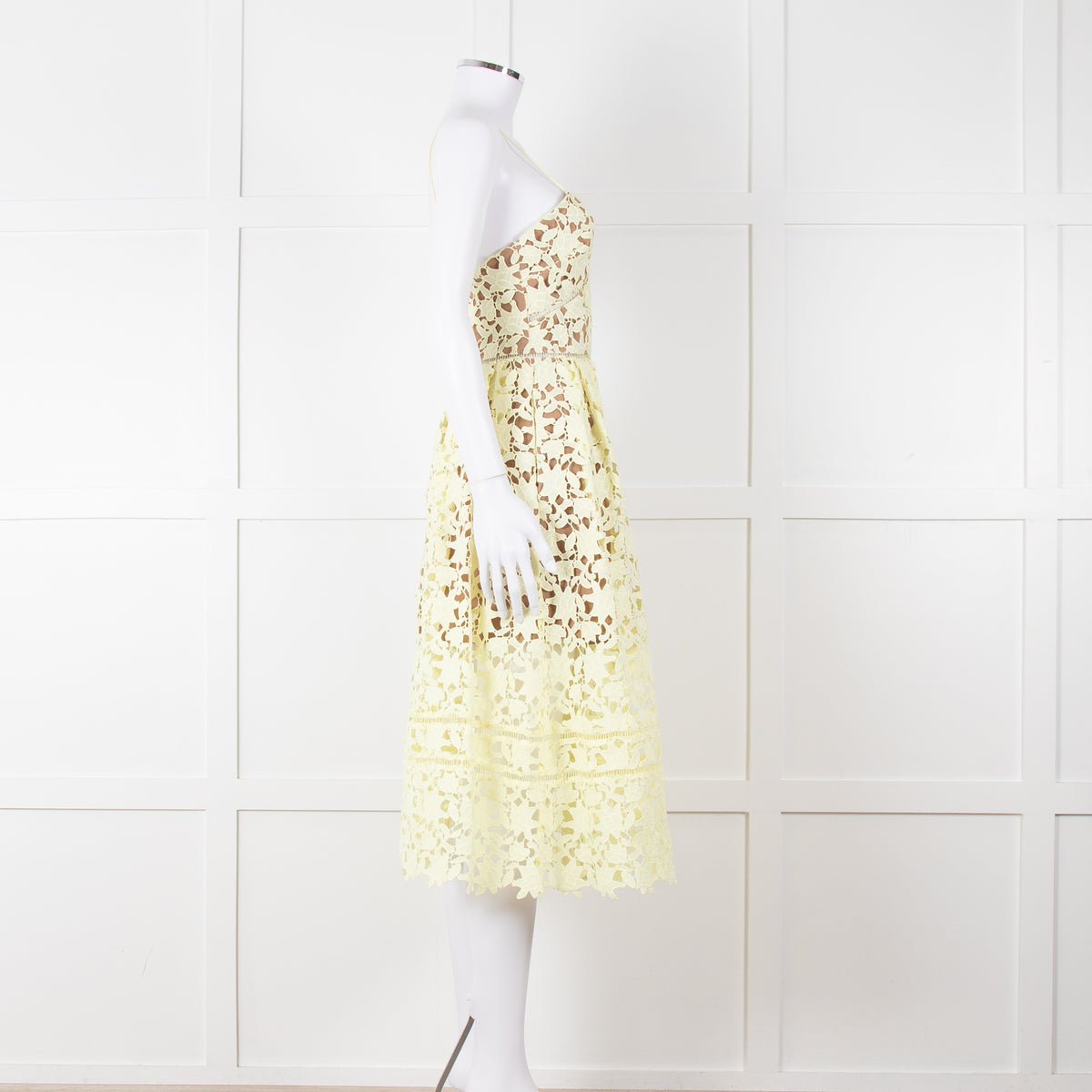 Self Portrait Yellow Lace Strappy Dress