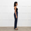 The Fold Black Blue Geometric Pattern Narrow Leg Trousers