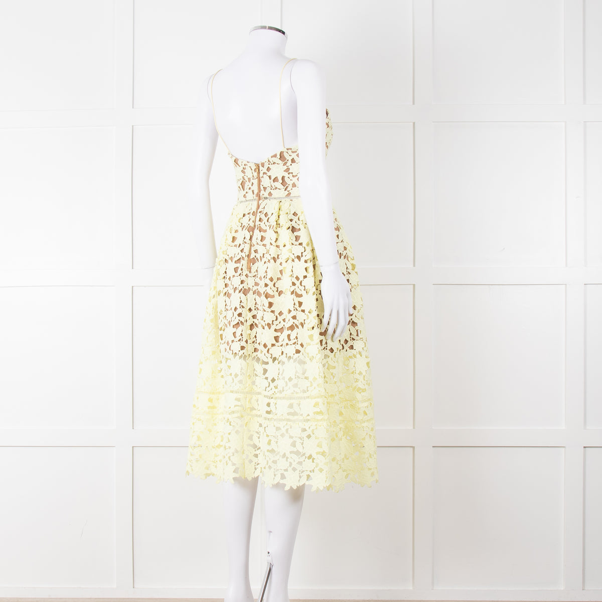 Self Portrait Yellow Lace Strappy Dress
