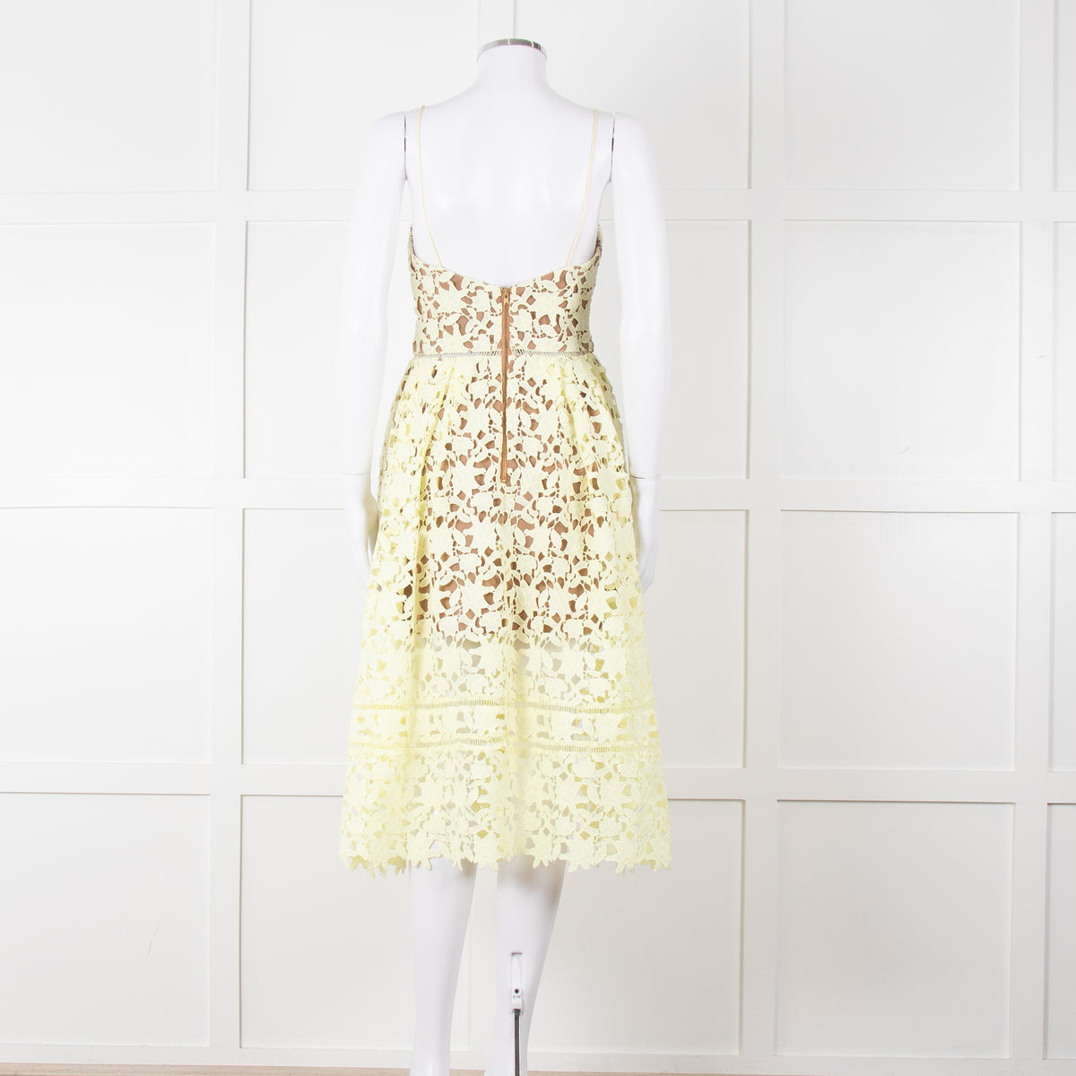 Self Portrait Yellow Lace Strappy Dress