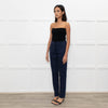The Fold Black Blue Geometric Pattern Narrow Leg Trousers