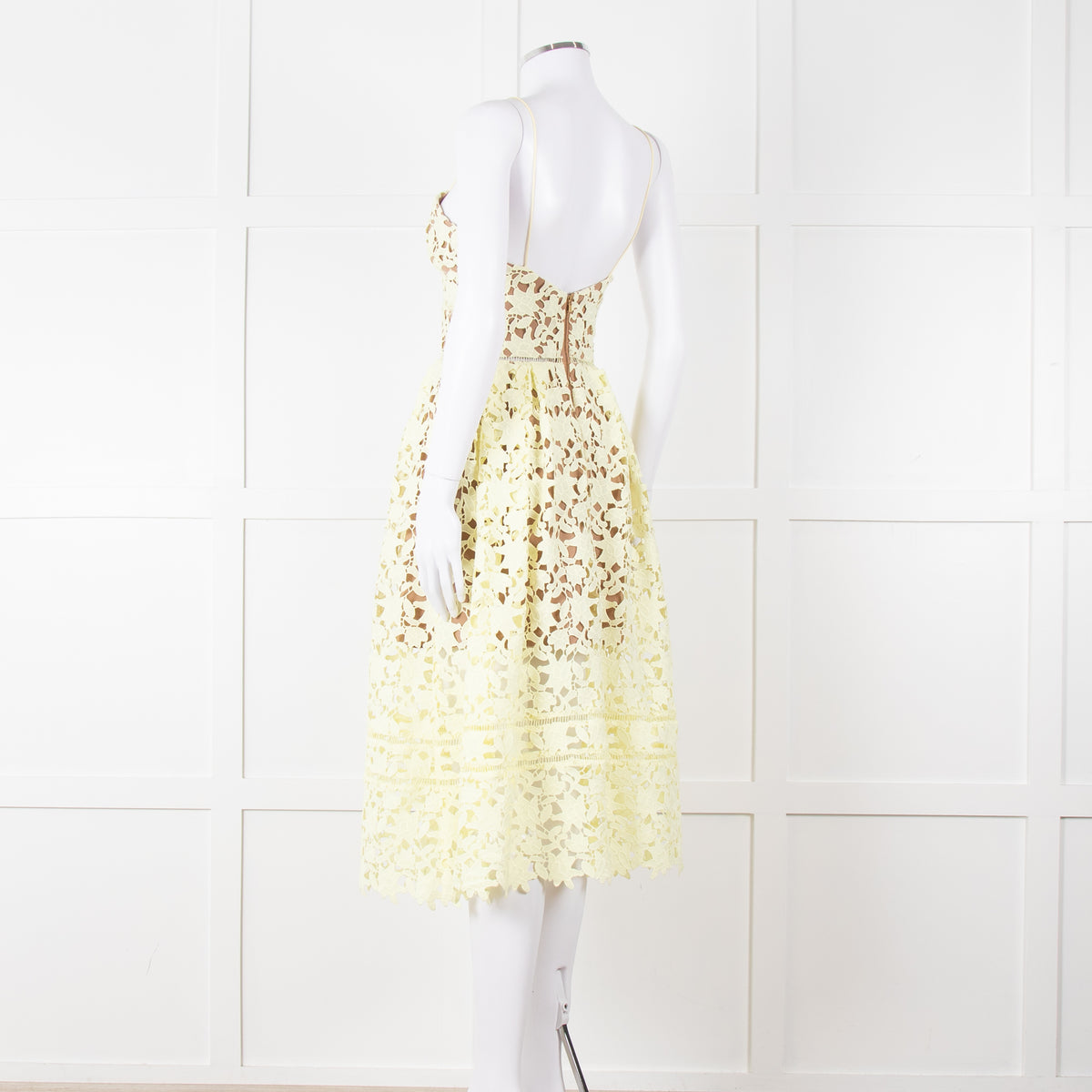 Self Portrait Yellow Lace Strappy Dress