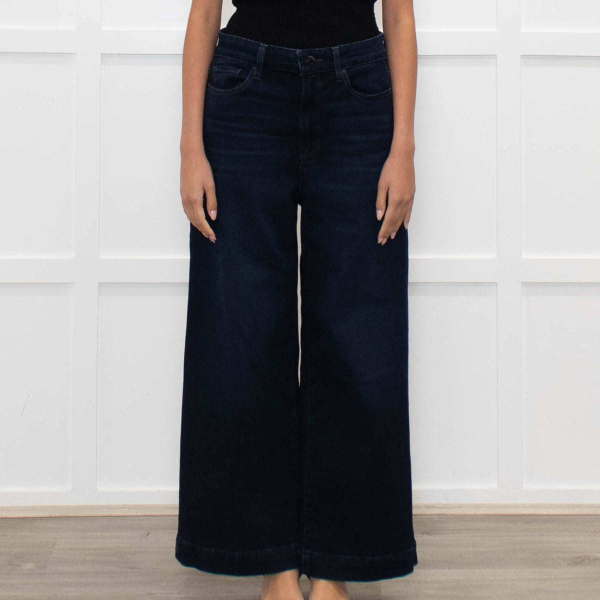 Paige Blue Wide Leg Denim Trousers
