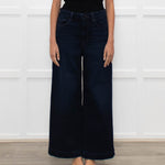 Paige Blue Wide Leg Denim Trousers