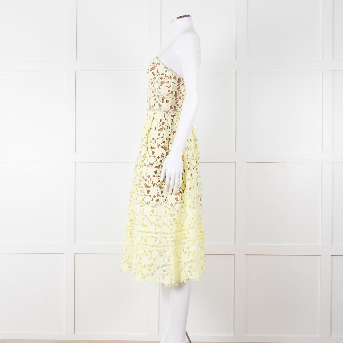 Self Portrait Yellow Lace Strappy Dress