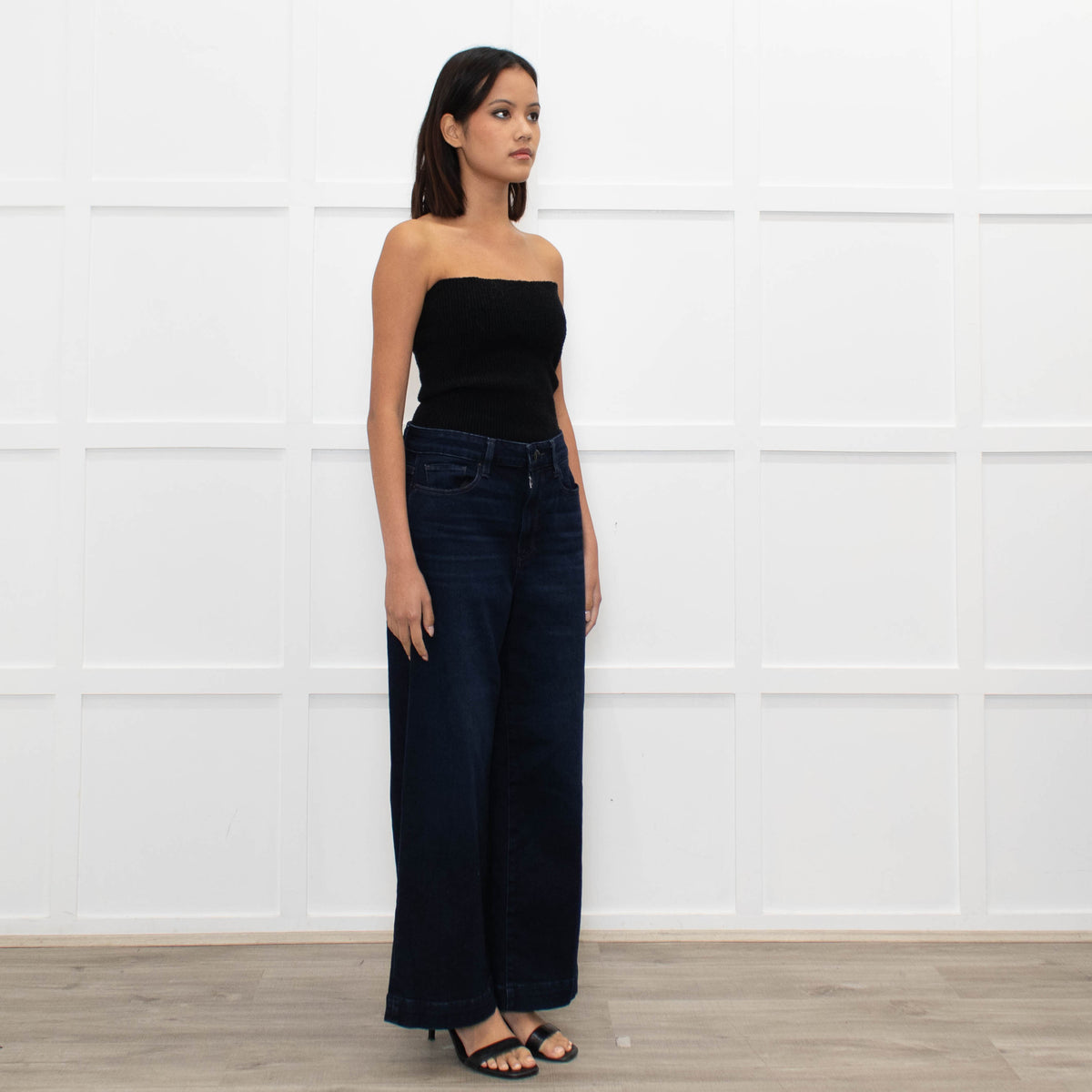 Paige Blue Wide Leg Denim Trousers