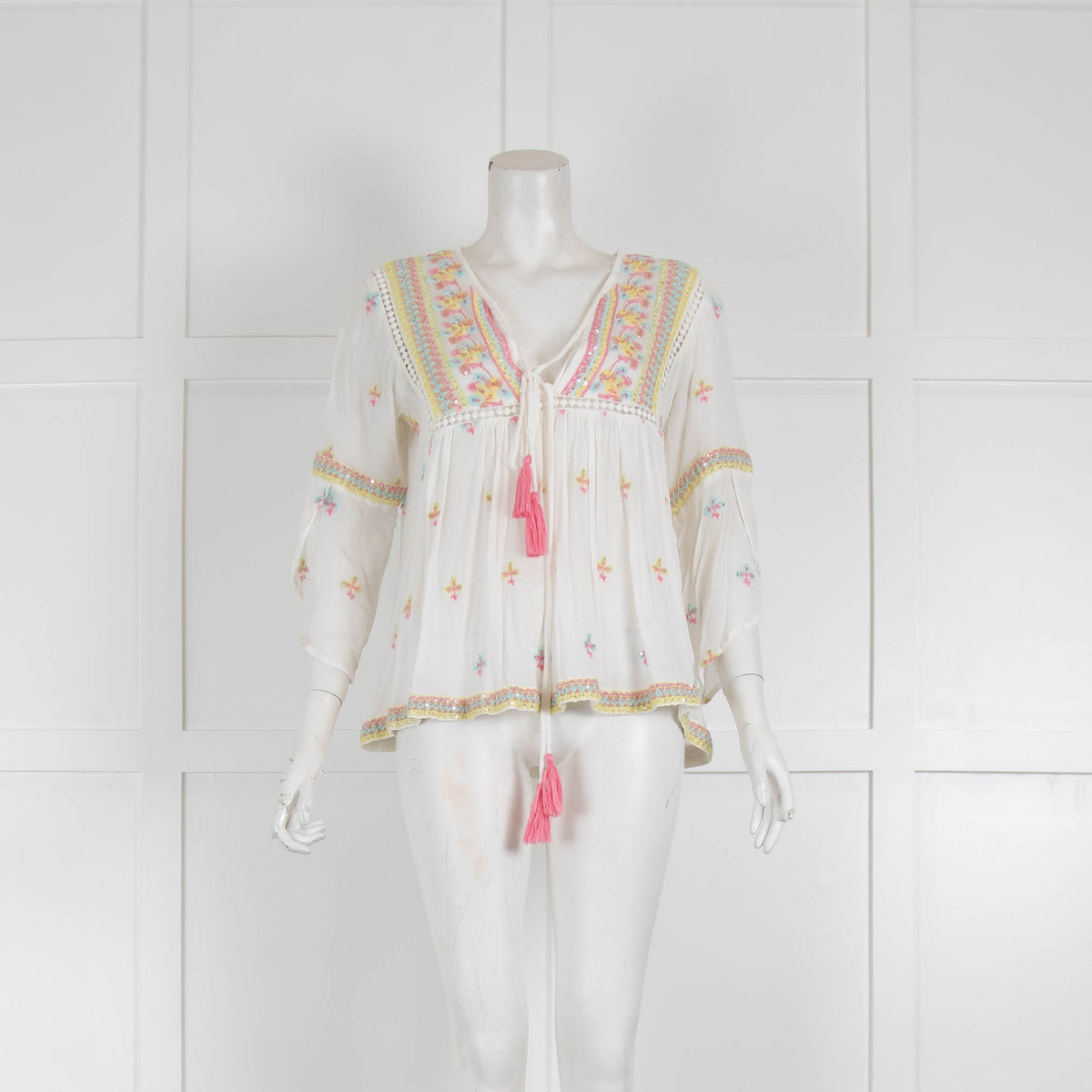 Miss June Sequin Tassle Gypsy Top