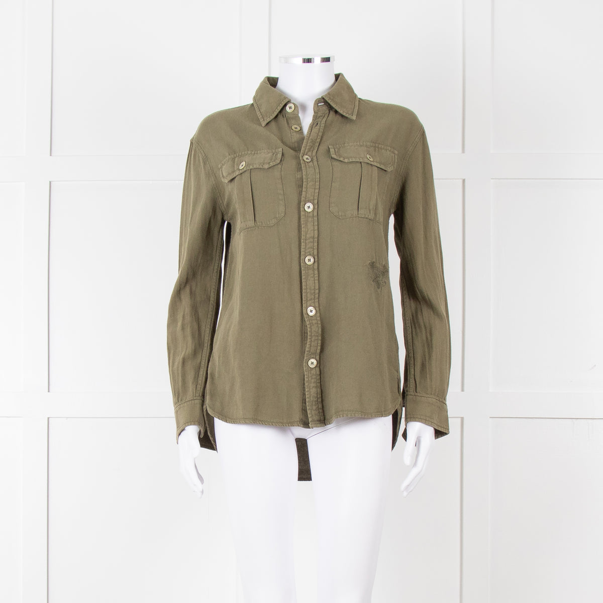 Zadig & Voltaire Khaki Cotton Army Style Shirt