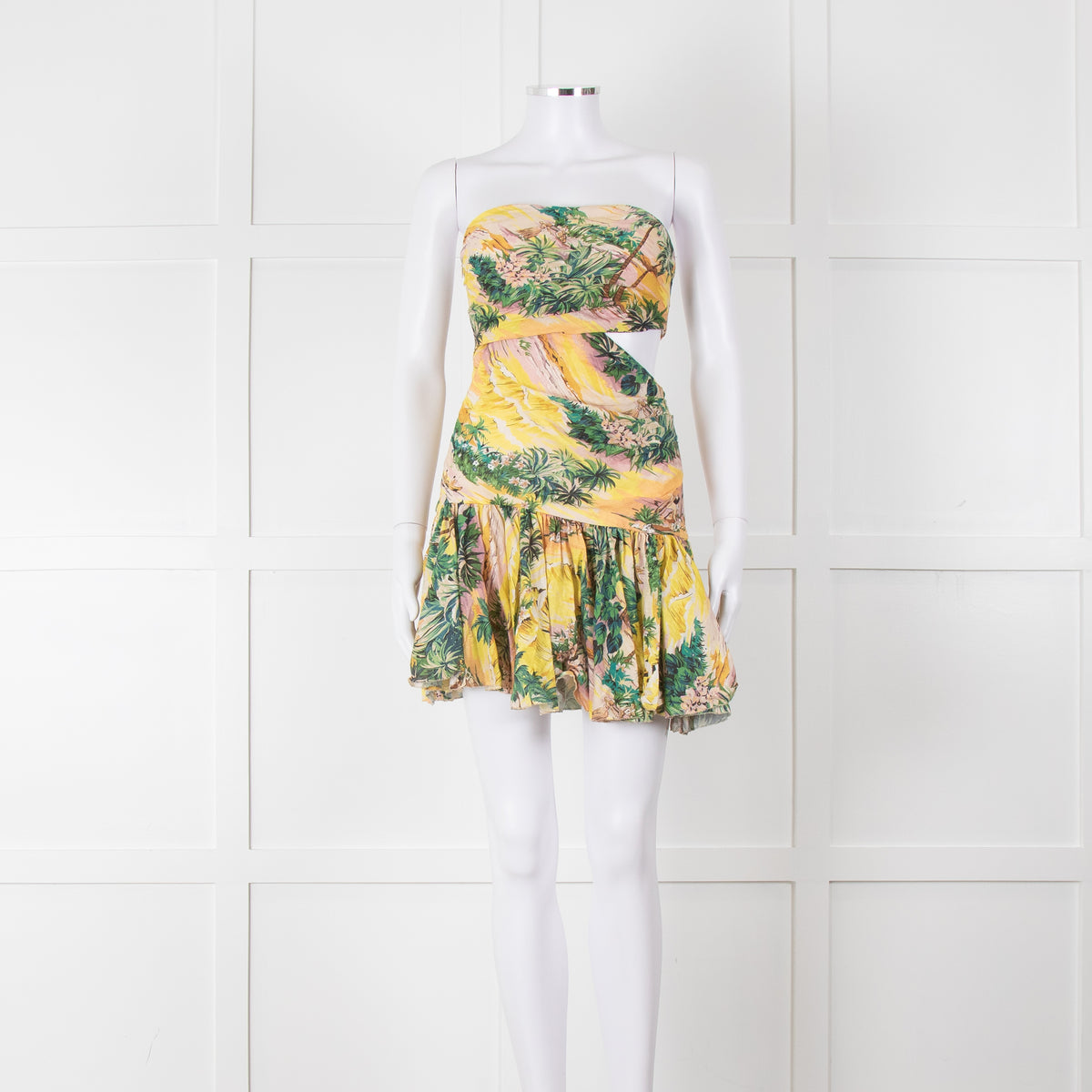 Zimmermann Linen Hawaiian Print Juliette Cutout Dress