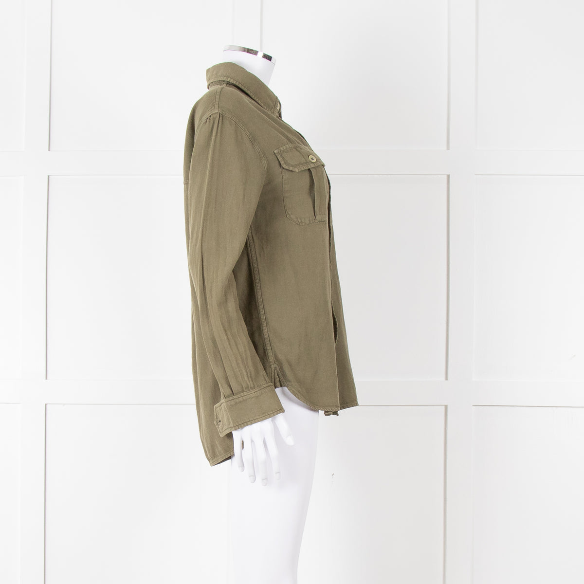 Zadig & Voltaire Khaki Cotton Army Style Shirt