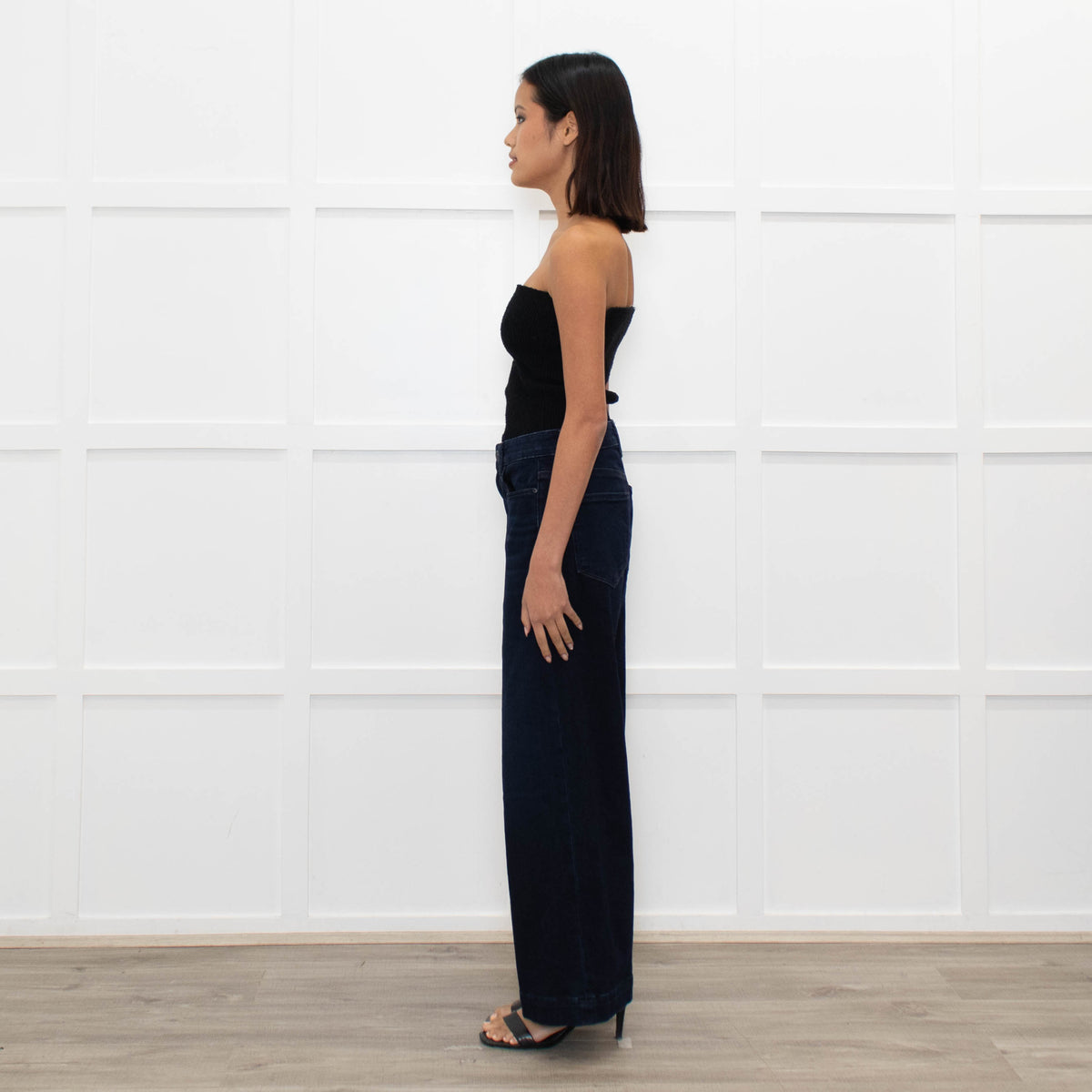 Paige Blue Wide Leg Denim Trousers