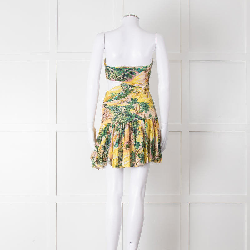 Zimmermann Linen Hawaiian Print Juliette Cutout Dress