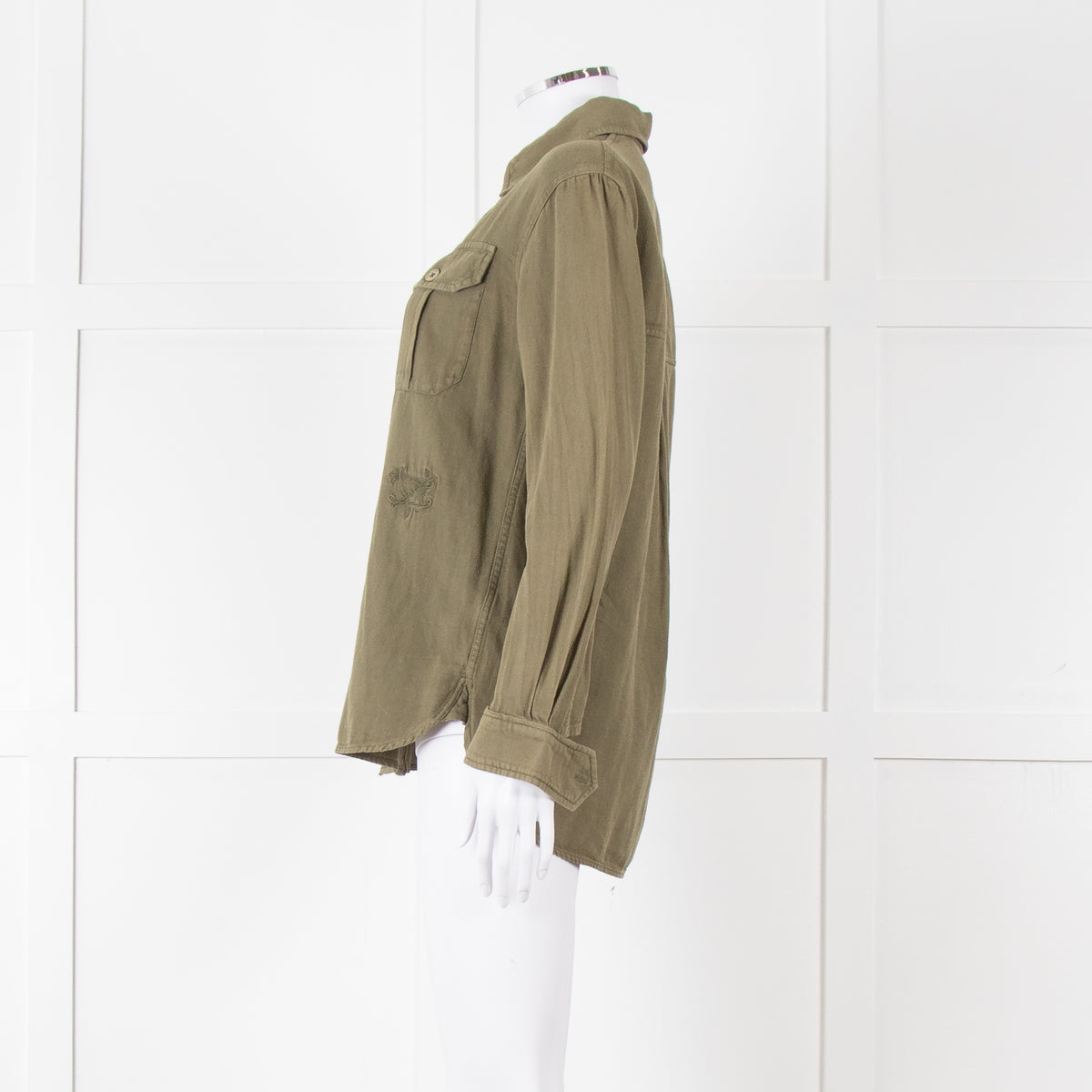 Zadig & Voltaire Khaki Cotton Army Style Shirt
