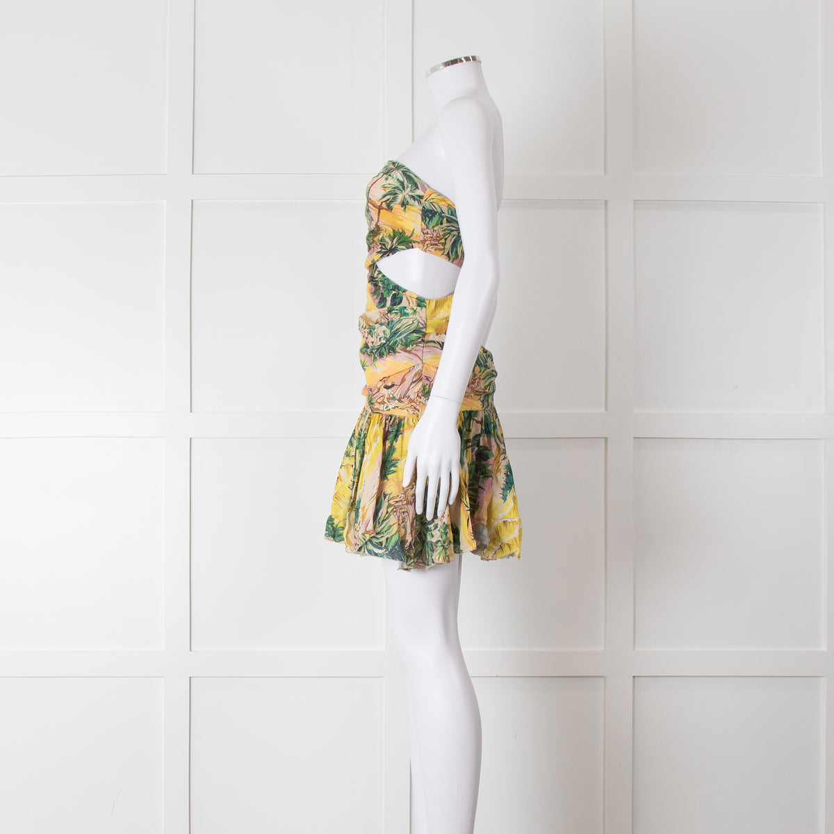 Zimmermann Linen Hawaiian Print Juliette Cutout Dress