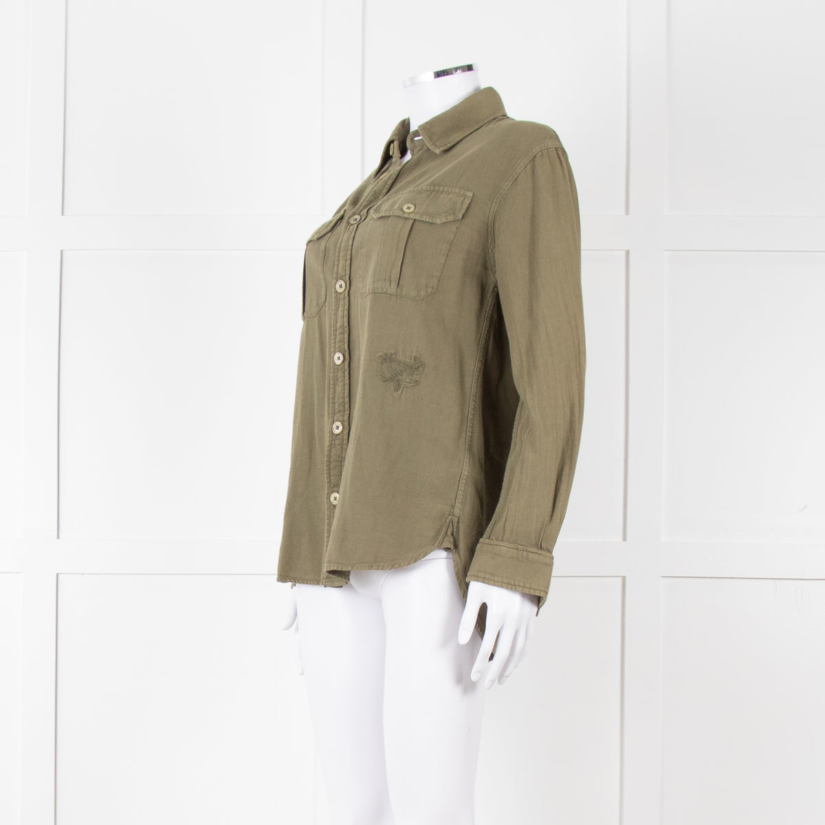 Zadig & Voltaire Khaki Cotton Army Style Shirt