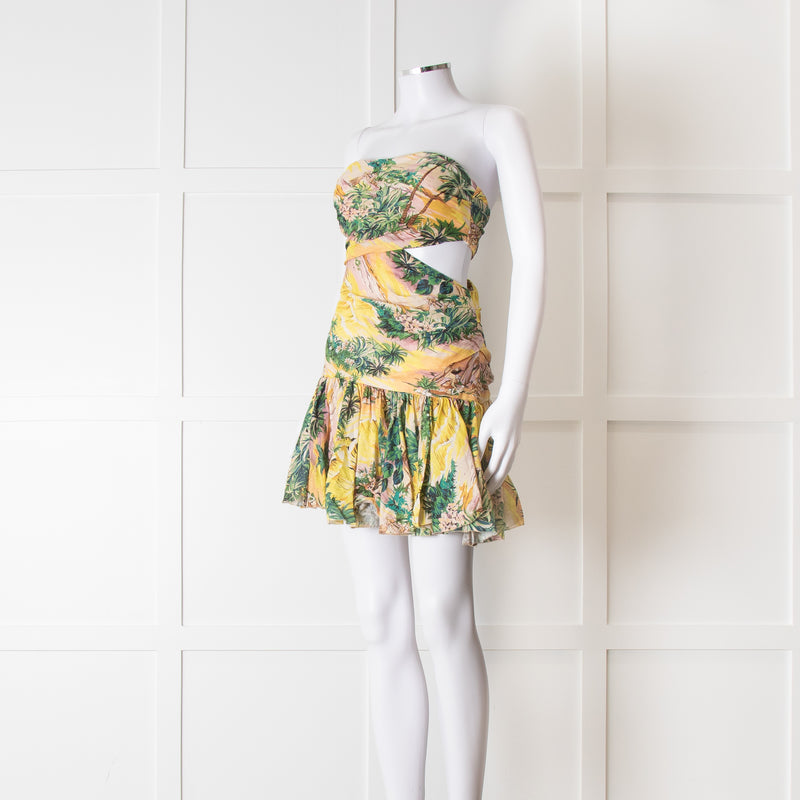 Zimmermann Linen Hawaiian Print Juliette Cutout Dress