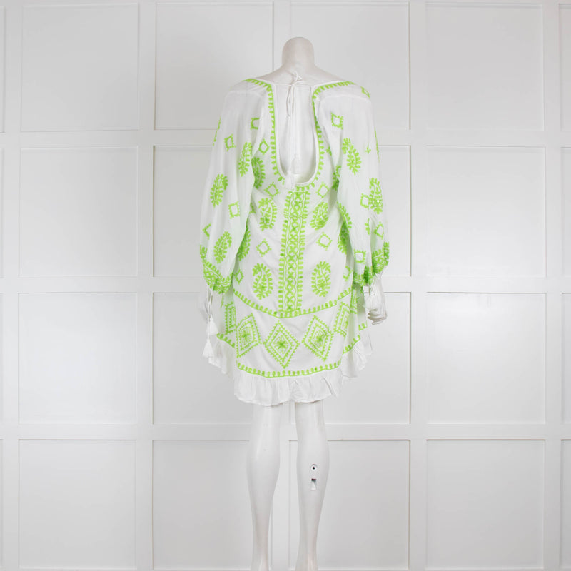 Pranella Embroidered White Kaftan