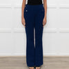 Carven Mid Blue Button Pocket Flare Trousers