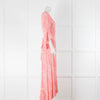 Melissa Odabash Pink & White Fern Print Maxi Wraparound Dress