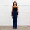 Carven Mid Blue Button Pocket Flare Trousers