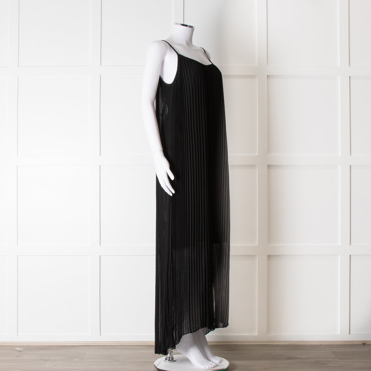 Me + Em Black Plisse Maxi Dress