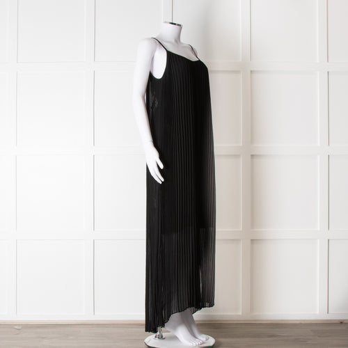 Me + Em Black Plisse Maxi Dress