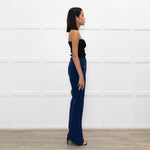 Carven Mid Blue Button Pocket Flare Trousers