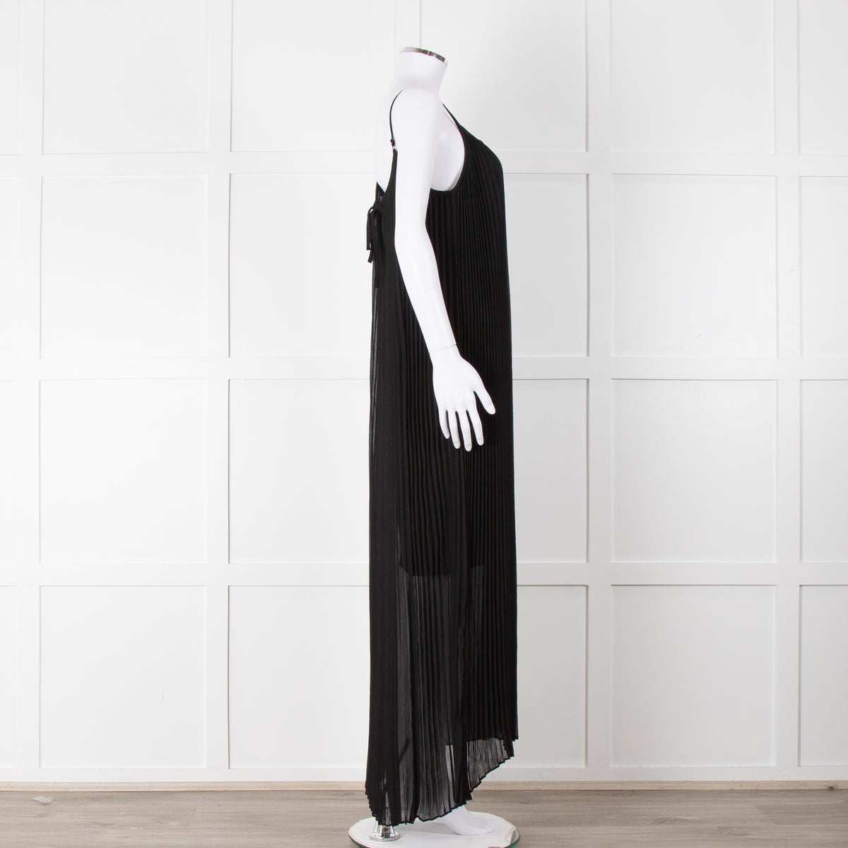 Me + Em Black Plisse Maxi Dress