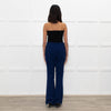 Carven Mid Blue Button Pocket Flare Trousers