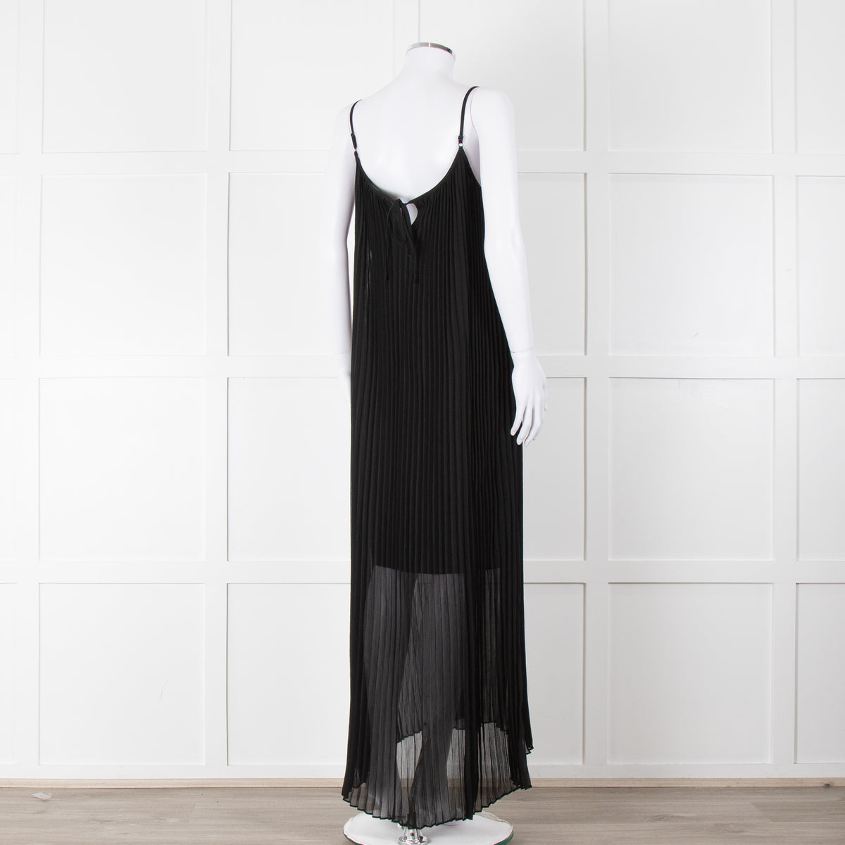 Me + Em Black Plisse Maxi Dress