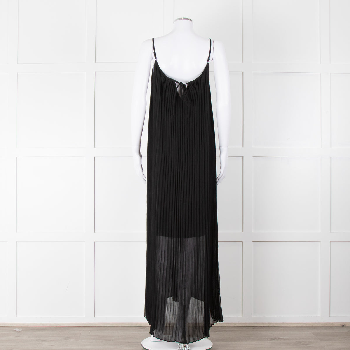 Me + Em Black Plisse Maxi Dress