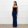 Carven Mid Blue Button Pocket Flare Trousers