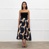 Odeeh Blue Caramel Geometric Print A-Line Skirt