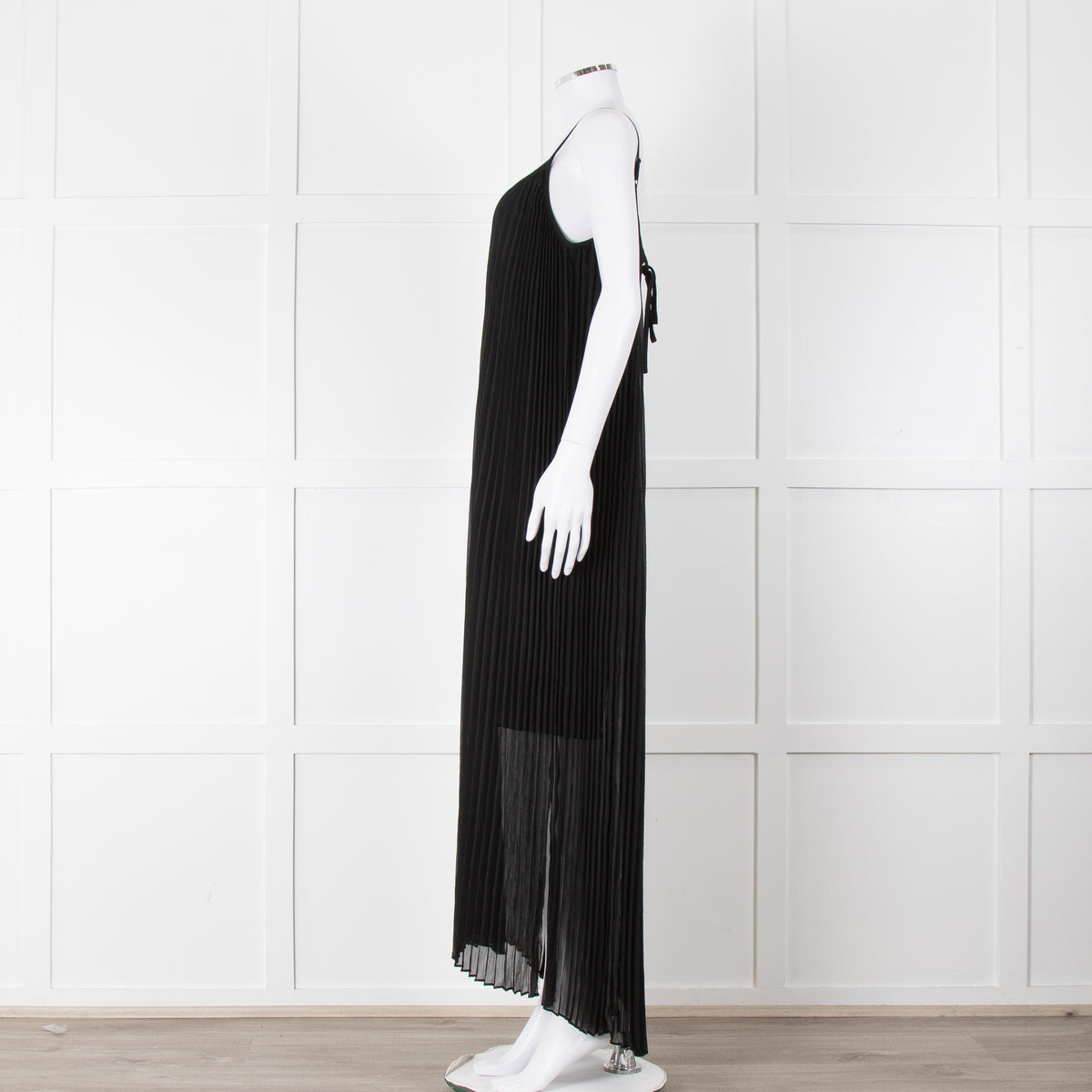 Me + Em Black Plisse Maxi Dress