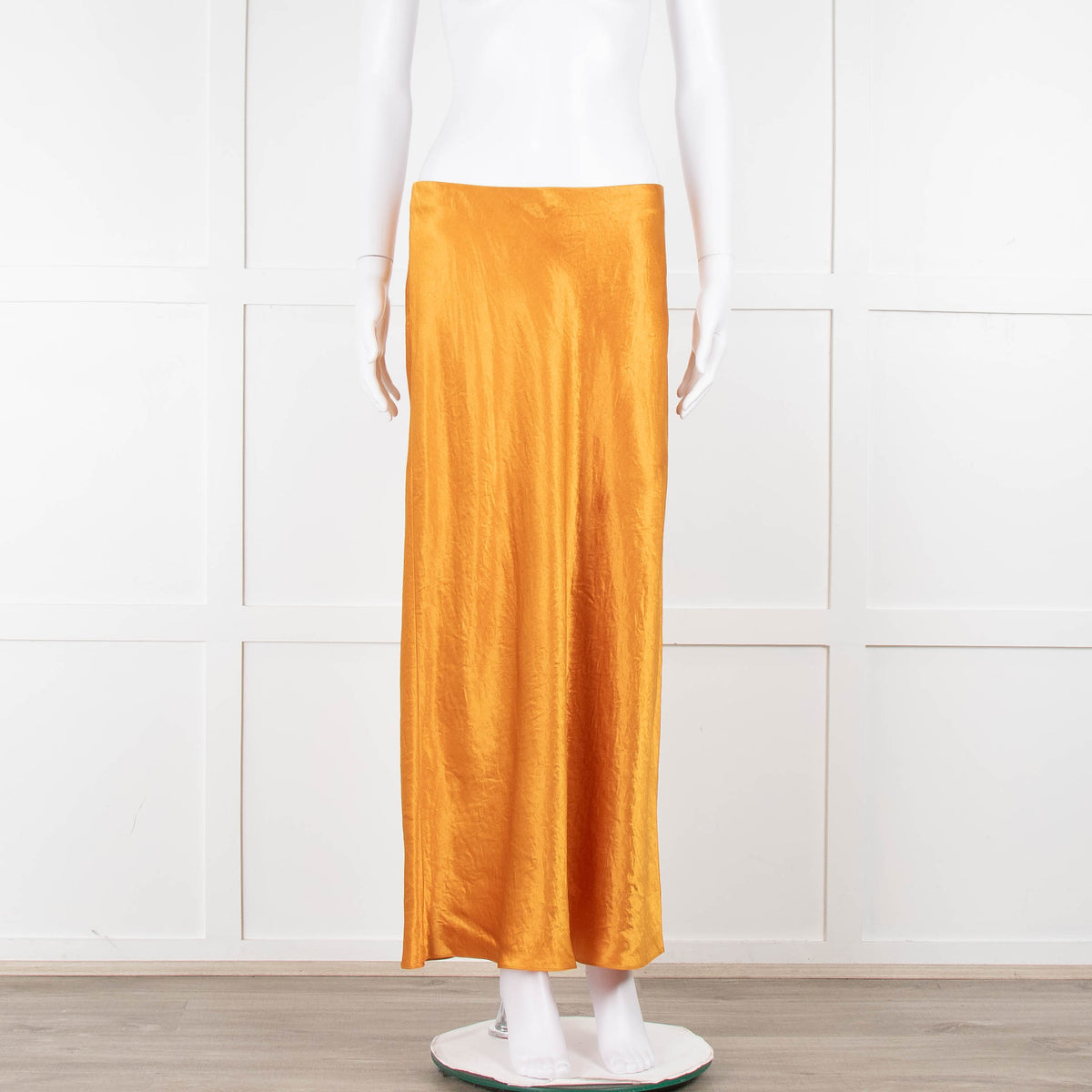 Vince Orange Satin Slip Skirt