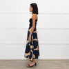 Odeeh Blue Caramel Geometric Print A-Line Skirt