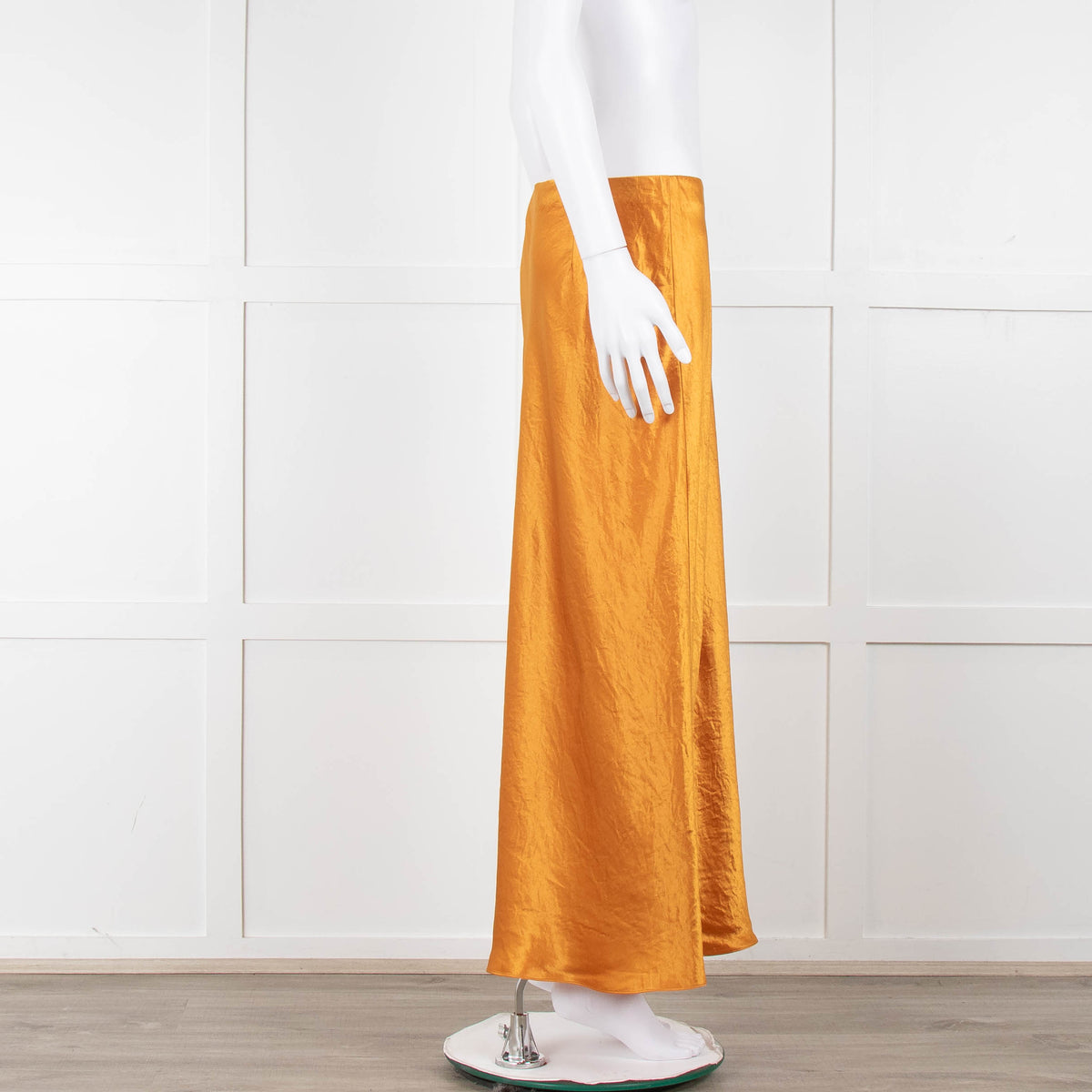 Vince Orange Satin Slip Skirt