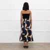 Odeeh Blue Caramel Geometric Print A-Line Skirt