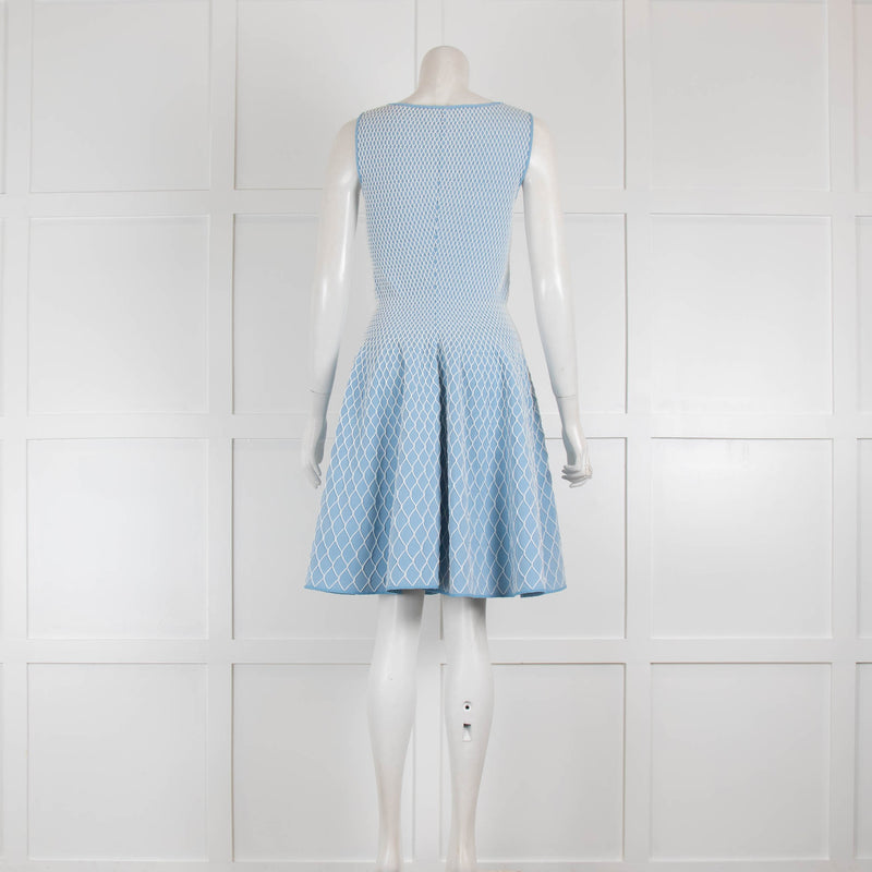 Antonino Valenti Blue and White Sleeveless shift Dress