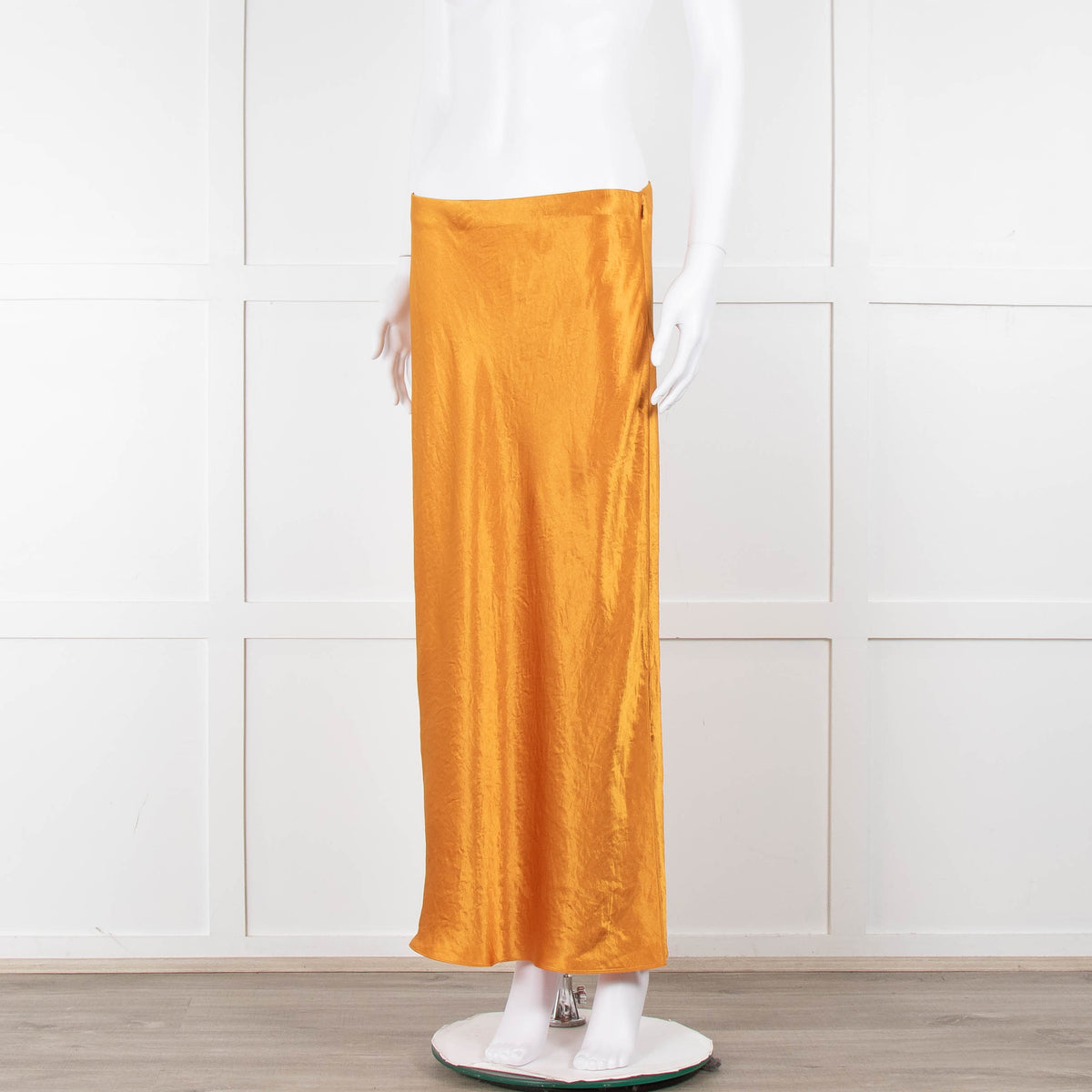 Vince Orange Satin Slip Skirt