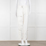 Helmut Lang White Cargo Trousers With Zips