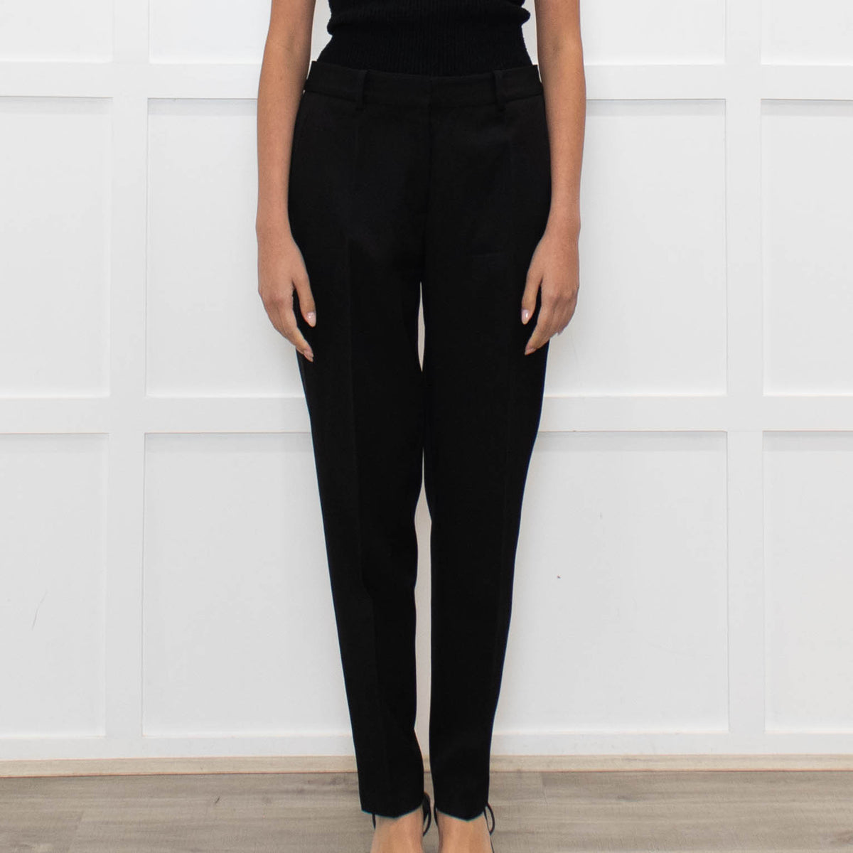 Stella McCartney Black Tux Style Narrow Leg Trousers