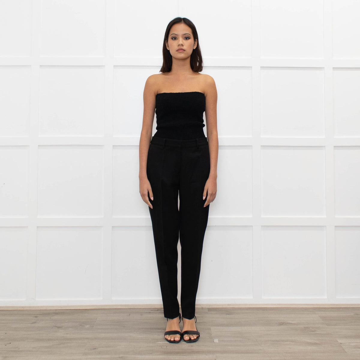 Stella McCartney Black Tux Style Narrow Leg Trousers