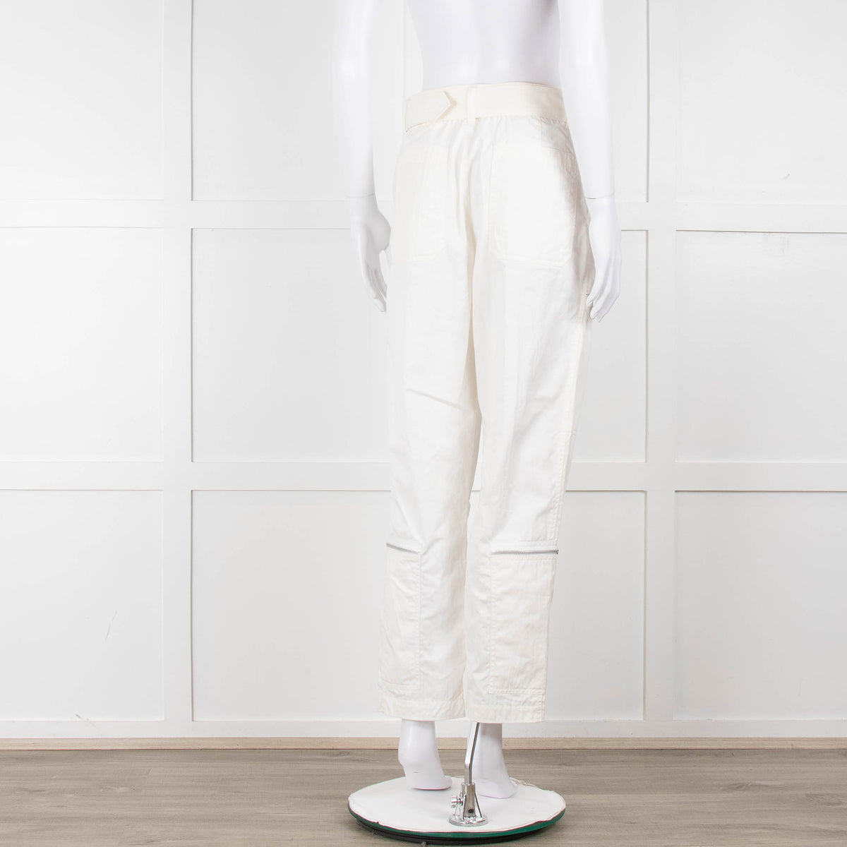 Helmut Lang White Cargo Trousers With Zips