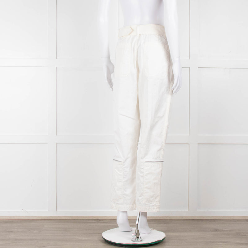 Helmut Lang White Cargo Trousers With Zips