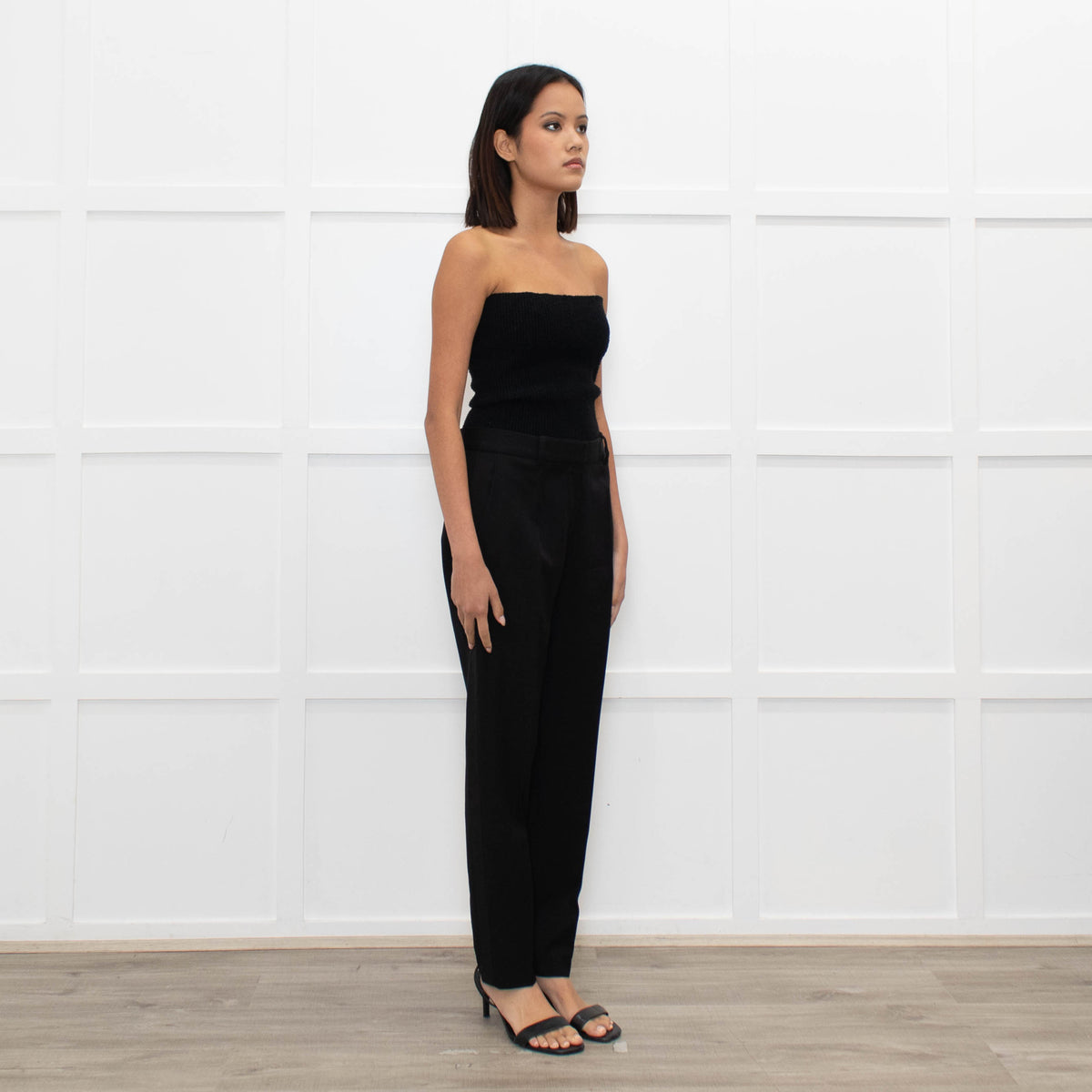 Stella McCartney Black Tux Style Narrow Leg Trousers