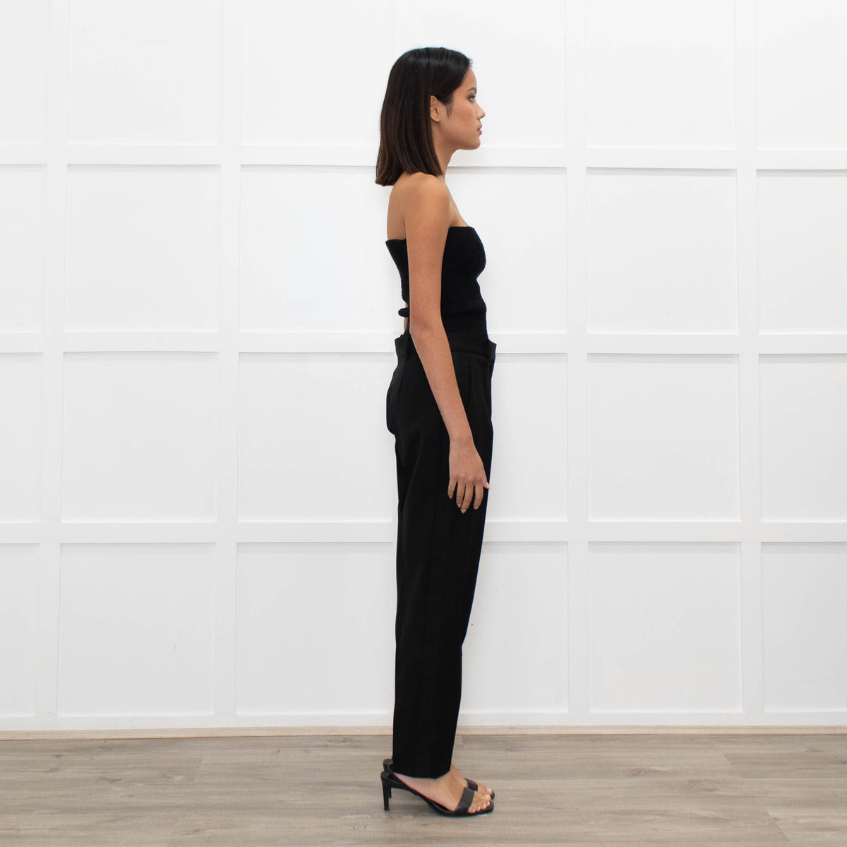 Stella McCartney Black Tux Style Narrow Leg Trousers