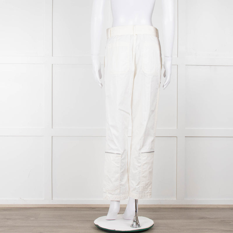 Helmut Lang White Cargo Trousers With Zips